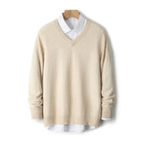 V-neck Cashmere Sweater Loose Fit Extra Thick