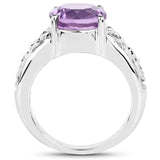 3.30 Carat Genuine Amethyst .925 Sterling Silver Ring
