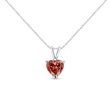 IGI Certified 14K White Gold Martini Set 1.00 Cttw Lab Grown Pink Heart Diamond Solitaire 18" Pendant Necklace (Pink Color, SI2 Clarity)