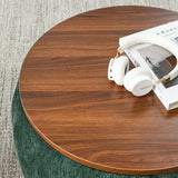Modern Classic Round Storage Ottoman Coffee Table with Removable Top