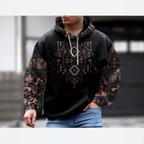 Mens Casual Hooded Long-sleeve Sweatshirt