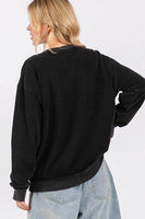 SAGE + FIG USA Letter Patch Round Neck Sweatshirt