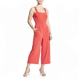 Aqua Tie-Back Wide-Leg Jumpsuit, Size Large
