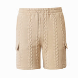 Mens Drawstring Jacquard Casual Shorts