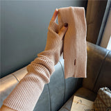 Versatile Gloves For Girls Arm Warmers Knitted Sleeves Long Fingerless Covers