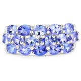 2.72 Carat Genuine Tanzanite .925 Sterling Silver Ring