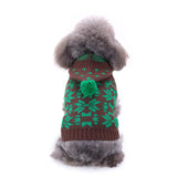 Pet Bone Stripe High Neck Christmas Sweater