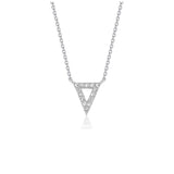 Diamond Inverted Triangle Pendant in 14k White Gold