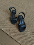 2026 Summer New Women Gentle Retro Sandals, Minimalist Fashion Comfort Kitten Heel Elegant Daily Commute Shoes, Green