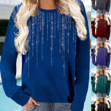 Women's Long-sleeved Sweatshirt With Printed Star Pattern