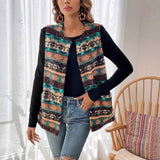 Women's Printed Double-sided Plush Buttonless Cardigan