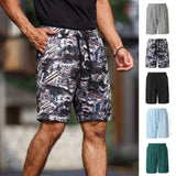 Mens Jacquard Casual Loose-fit Shorts