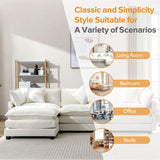 7DAY'S 112.2\" L-Shape Chenille Upholstered Sofa for Living Room Modern Luxury Sofa Couch with Ottoman and 5 Pillows for Living Room