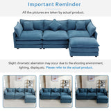 7DAY'S 112.2\" L-Shape Chenille Upholstered Sofa for Living Room Modern Luxury Sofa Couch with Ottoman and 5 Pillows for Living Room