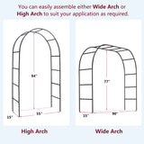7DAY'S 78"H x 45"W Metal Garden Arch Trellis; Adjustable Arbor Trellis for Garden Climbing Plants Support or Wedding Decor