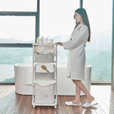 7DAY'S Multi-functional Organizing Shelving Bathroom Sorting Dirty Laundry Basket Plastic Large Mobile Storage Basket