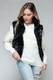 7DAY'S Snobbish Fine Fur Lining Quilted Vest Size S to XL