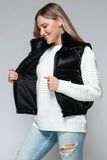 7DAY'S Snobbish Fine Fur Lining Quilted Vest Size S to XL