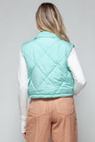 7DAY'S Snobbish Snap Down Quilted Crop Vest Size S to XL