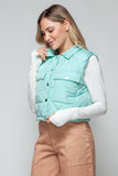 7DAY'S Snobbish Snap Down Quilted Crop Vest Size S to XL