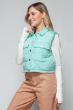 7DAY'S Snobbish Snap Down Quilted Crop Vest Size S to XL