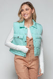 7DAY'S Snobbish Snap Down Quilted Crop Vest Size S to XL