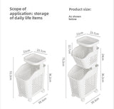 7DAY'S Stitched Laundry Basket Household Dirty Clothes Storage Basket Bathroom Partition Floor to Floor Shelf Narrow