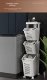 7DAY'S Stitched Laundry Basket Household Dirty Clothes Storage Basket Bathroom Partition Floor to Floor Shelf Narrow