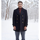 Men's Long-Sleeve British-Style Fashionable Wool Coat