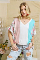 ADORA  Colorblock Casual Knit Tunic Top
