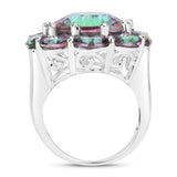 11.45 Carat Genuine Rainbow Quartz .925 Sterling Silver Ring