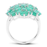 5.88 Carat Genuine Emerald .925 Sterling Silver Ring
