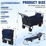 2-in-1 Folding Wagon Cart Chair 650LBS Capacity