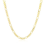 2.8mm 14k Yellow Gold Solid Figaro Chain