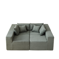 104-Inch Corduroy  Modular L Shaped Sectional Sofa,Luxury Floor Couch Set,Upholstered Indoor Furniture,Foam-Filled Compressed Sofa for Living Room,Bedroom,4 PC Free Combination