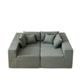104-Inch Corduroy  Modular L Shaped Sectional Sofa,Luxury Floor Couch Set,Upholstered Indoor Furniture,Foam-Filled Compressed Sofa for Living Room,Bedroom,4 PC Free Combination