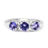 1.05 Carat Genuine Tanzanite .925 Sterling Silver Ring