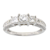1.50ct Diamond 3 Stone Ring 14KT White Gold