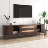Modern Farmhouse Rattan TV Stand