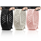 Lace Floral Bands Compatible with Samsung Galaxy Watch 6 Band/Galaxy Watch 5 Band/Galaxy Watch 4 Band/Watch 5 Pro/Watch 4 6 Classic/Watch 3/Active 2 20mm Soft Silicone Hollow-out Sport Strap Women