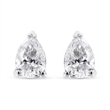 14K White Gold 1/2 Cttw Pear Shape Solitaire Lab Grown Diamond Stud Earrings (F-G Color, VS2-SI1 Clarity)