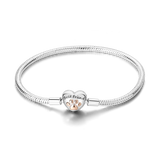 Silver Plated Stars Heart Shape Butterflies Clover Clasp Bracelet for Women Fit Original Charms Beads DIY Making Gift