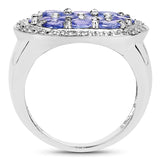1.70 Carat Genuine Tanzanite .925 Sterling Silver Ring
