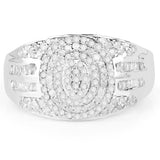 1.15 Carat Genuine White Diamond .925 Sterling Silver Ring