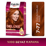 Palette Deluxe Intense Copper Hair Dye 7-77 - Long-Lasting, Nourishing Hair Color