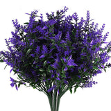 8 Bundles Artificial Lavender Plastic Flower Decorations