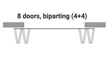 Modern J Top Mount Bifold Barn Door Hardware Kit | 8 Door Biparting