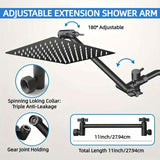 8-Inch High Pressure Showerhead with 11-Inch Adjustable Extension Arm