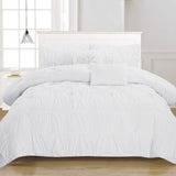 8-Piece Set: Solid Ruching Pintucked Oversized Comforter Set