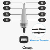 8-Pieces: Auto RGB LED Rock Light Kit